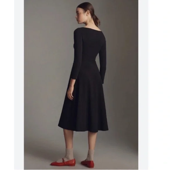 Reformation Wiley Stretch Organic Cotton Blend Fit & Flare Midi Dress Size XS - Picture 6 of 16